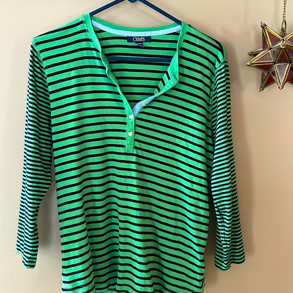 Chaps 3/4 sleeve top